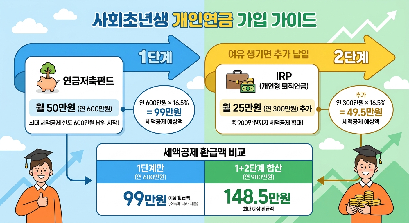 사회초년생 개인연금 가입 순서 - 연금저축펀드 먼저, IRP 나중에