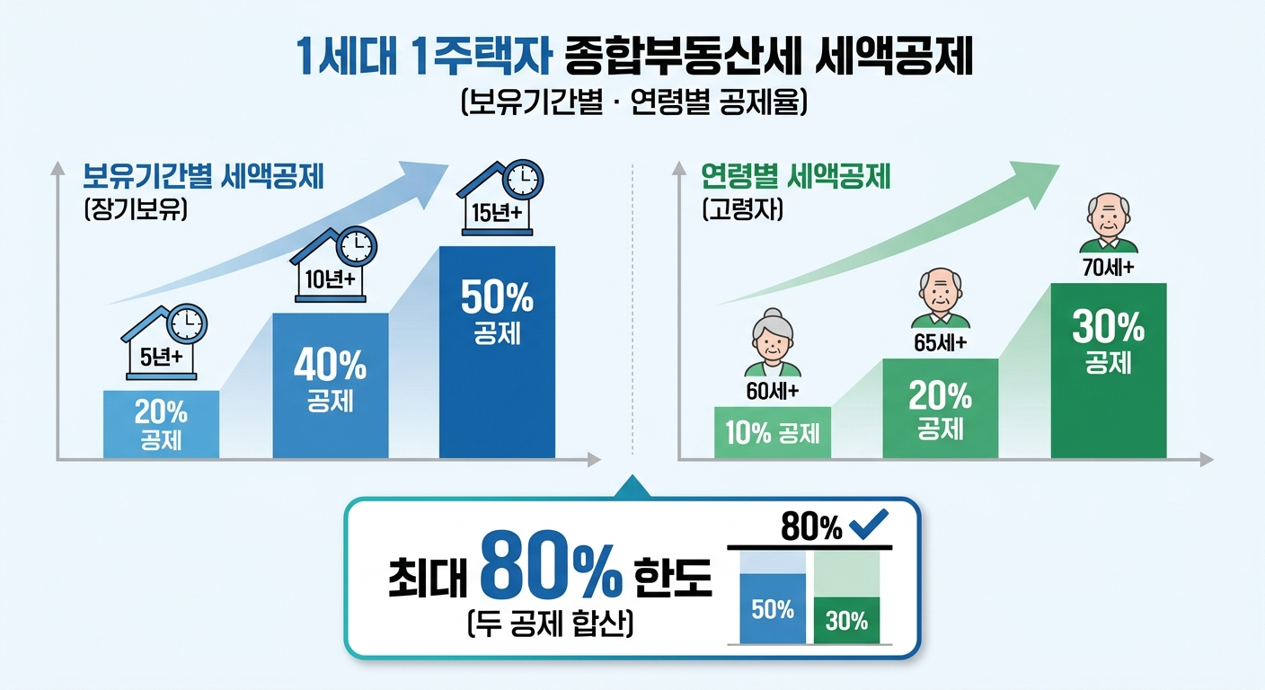 1세대 1주택자 종부세 세액공제율 인포그래픽