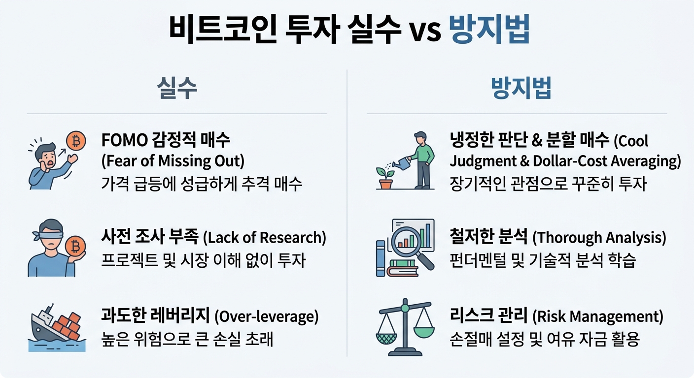 비트코인 투자 실수 방지 인포그래픽