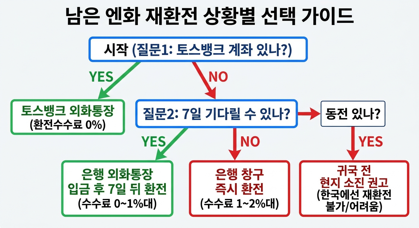 상황별 엔화 원화 재환전 방법 선택 플로우차트