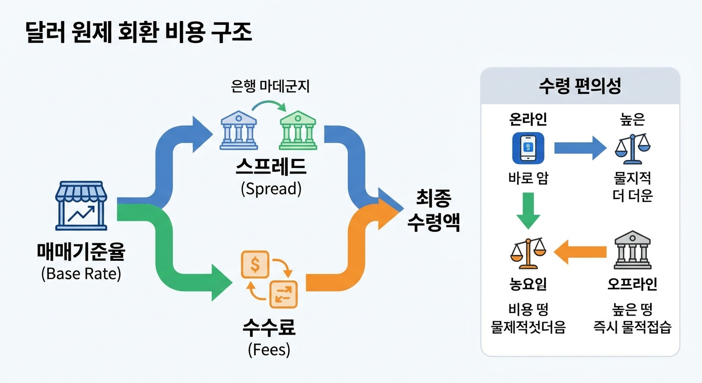 달러 환전 비용 구조 비교