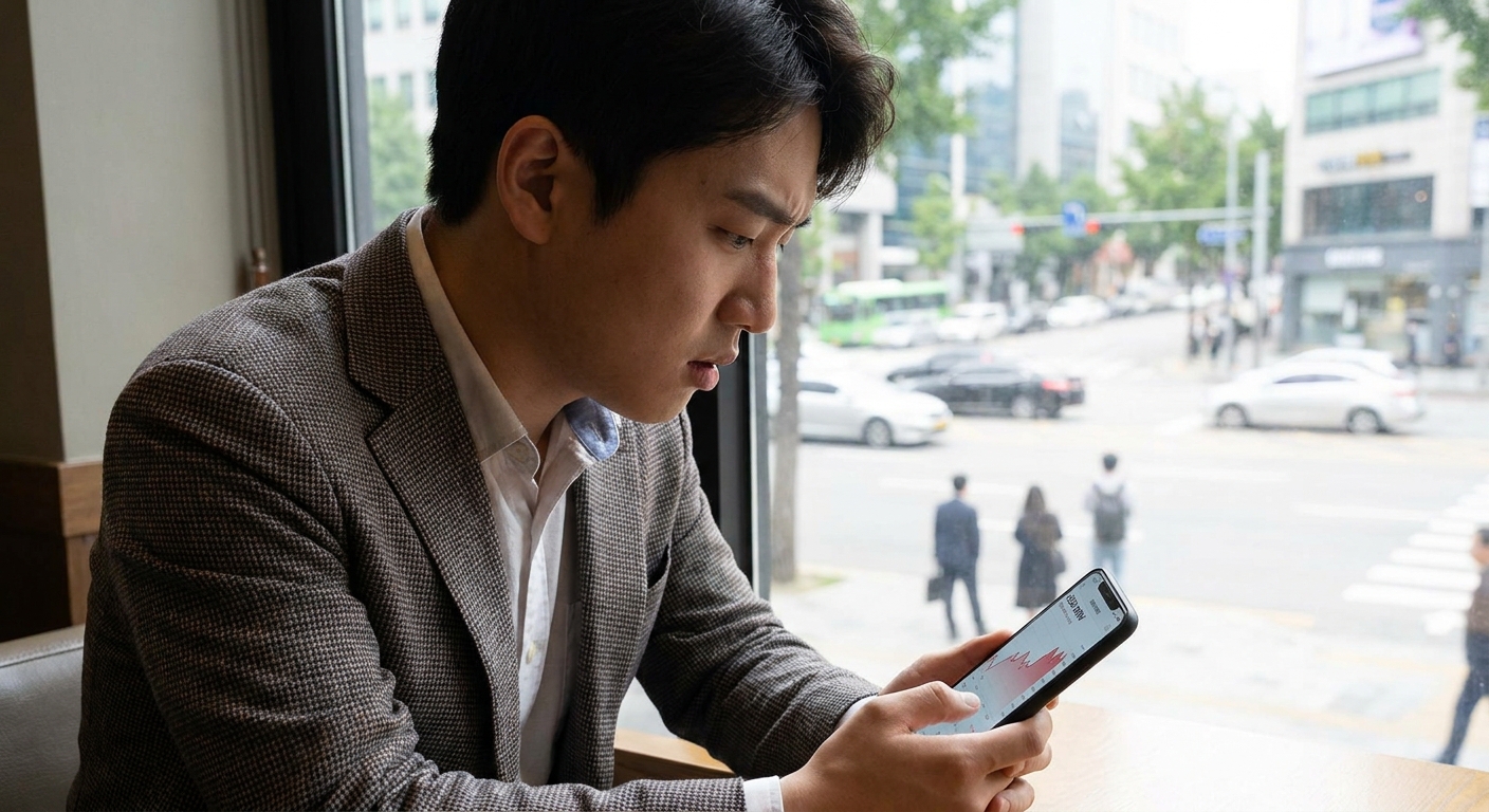 원달러 환율 1500원대를 확인하는 직장인