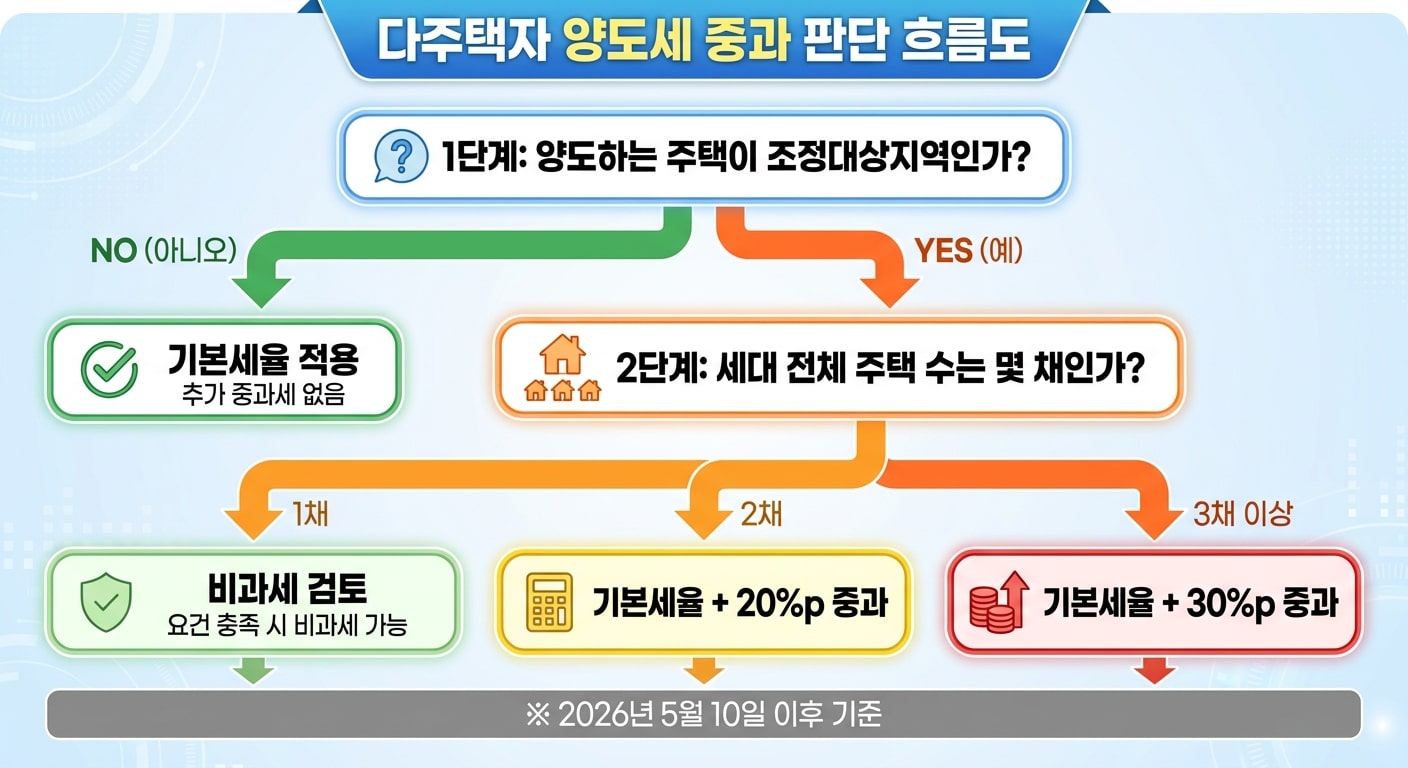 다주택자 양도세 중과 판단 흐름도