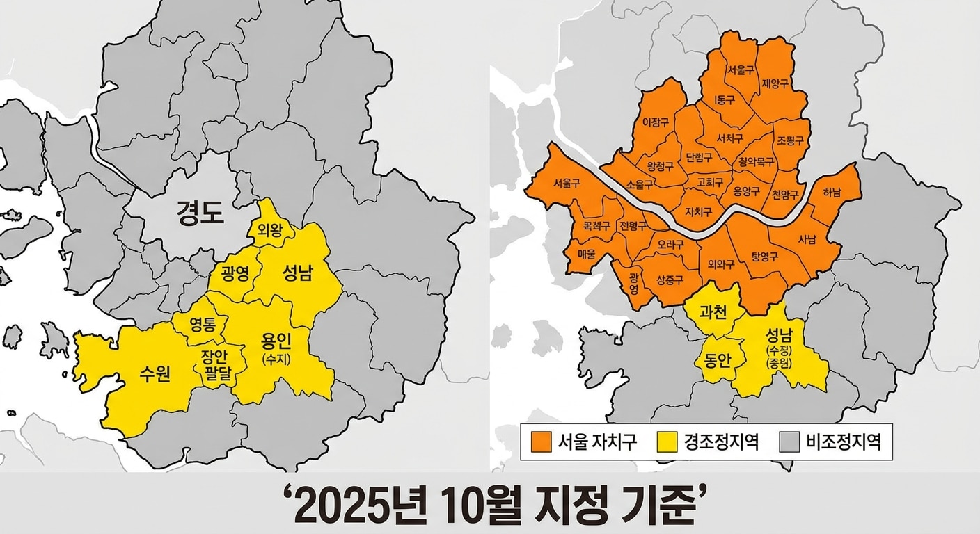 2026년 조정대상지역 서울 경기 지도