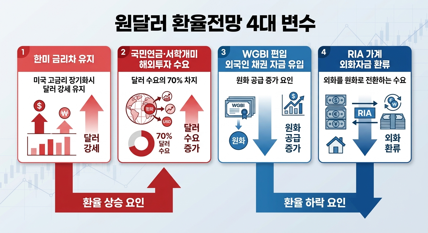 2026년 하반기 원달러 환율전망 4대 변수 인포그래픽