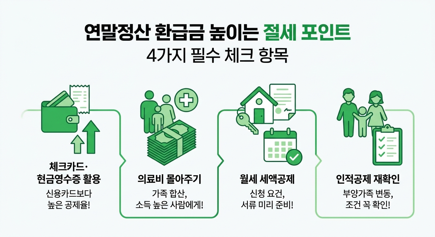 연말정산 환급금 절세 포인트 인포그래픽