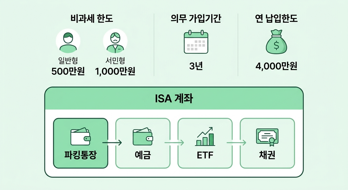 ISA 계좌 비과세 혜택 구조 인포그래픽